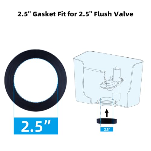 Hibbent Universal Toilet Tank to Bowl Gaskets with 3 Sets Brass Hardware Kits Fits Most 2-Inch 2.5-Inch Flush Valve Opening 2-Piece Toilet Tanks - image 5