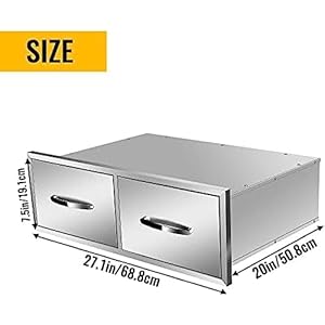 Outdoor Kitchen Drawer BBQ Drawer Outdoor Kitchen Access Drawers Horizontal- Stainless Steel Double Drawers for Outdoor Kitchen Grilling Station Or BBQ Island,30Wx20Dx10H Outdoor Kitchen Drawer BBQ Drawer Outdoor Kitchen Access Drawers Horizontal Stainless Steel Double Drawers for Outdoor Kitchen Grilling Station Or BBQ Island30Wx20Dx10H
