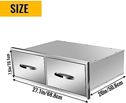 Outdoor-Kitchen-Drawer-BBQ-Drawer-Outdoor-Kitchen-Access-Drawers-Horizontal-Stainless-Steel-Double-Drawers-for-Outdoor-Kitchen-Grilling-Station-Or-BBQ-Island30Wx20Dx10H Outdoor Kitchen Drawer BBQ Drawer Outdoor Kitchen Access Drawers Horizontal Stainless Steel Double Drawers for Outdoor Kitchen Grilling Station Or BBQ Island30Wx20Dx10H