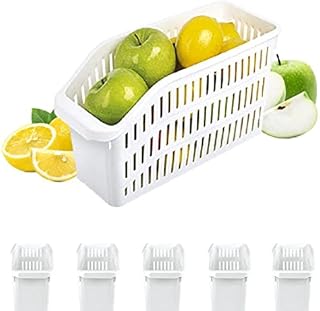 Homelife - Lot de 5 Bacs de Rangement Réfrigérateur FRIMAX - Blanc - pour refrigerateur Tiroir Organisateur Panier legumes Frigo Congélateur Robuste Boite Cuisine Nettoyage (Petit)