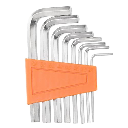sourcing map 8pcs Hex Key Wrench Set 1.5/2/2.5/3/4/5/5.5/6mm 45# Steel L-Shape Hexagon Metric Wrenches Repairing Tool for Home DIY Bike Motorcycle Repair