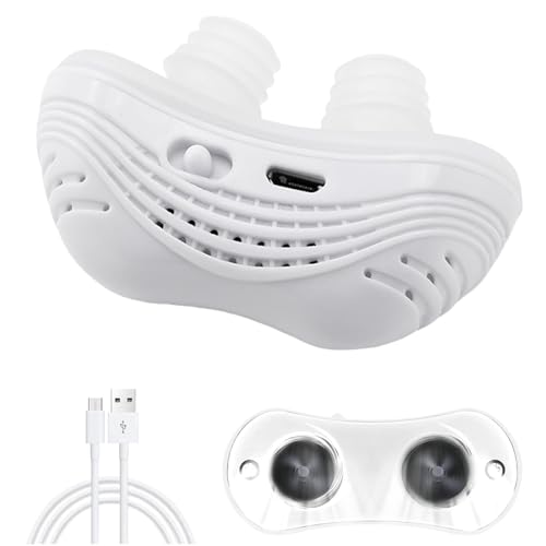 Anti Snoring Devices, Electric Snoring Aids for Men, Effective Electric Sleep Apnea Devices to Stop Snoring, Comfortable Anti Snoring Solution for Blocked Nostrils (White)