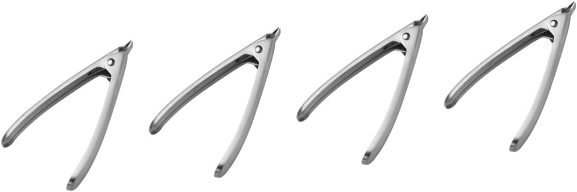 OUNONA 4pcs Stainless Steel Clam Opener Clips Kitchen Tool for Effortless Shellfish Shucking Integrated Handle Rustproof Design for Home Cooking and Outdoor Use