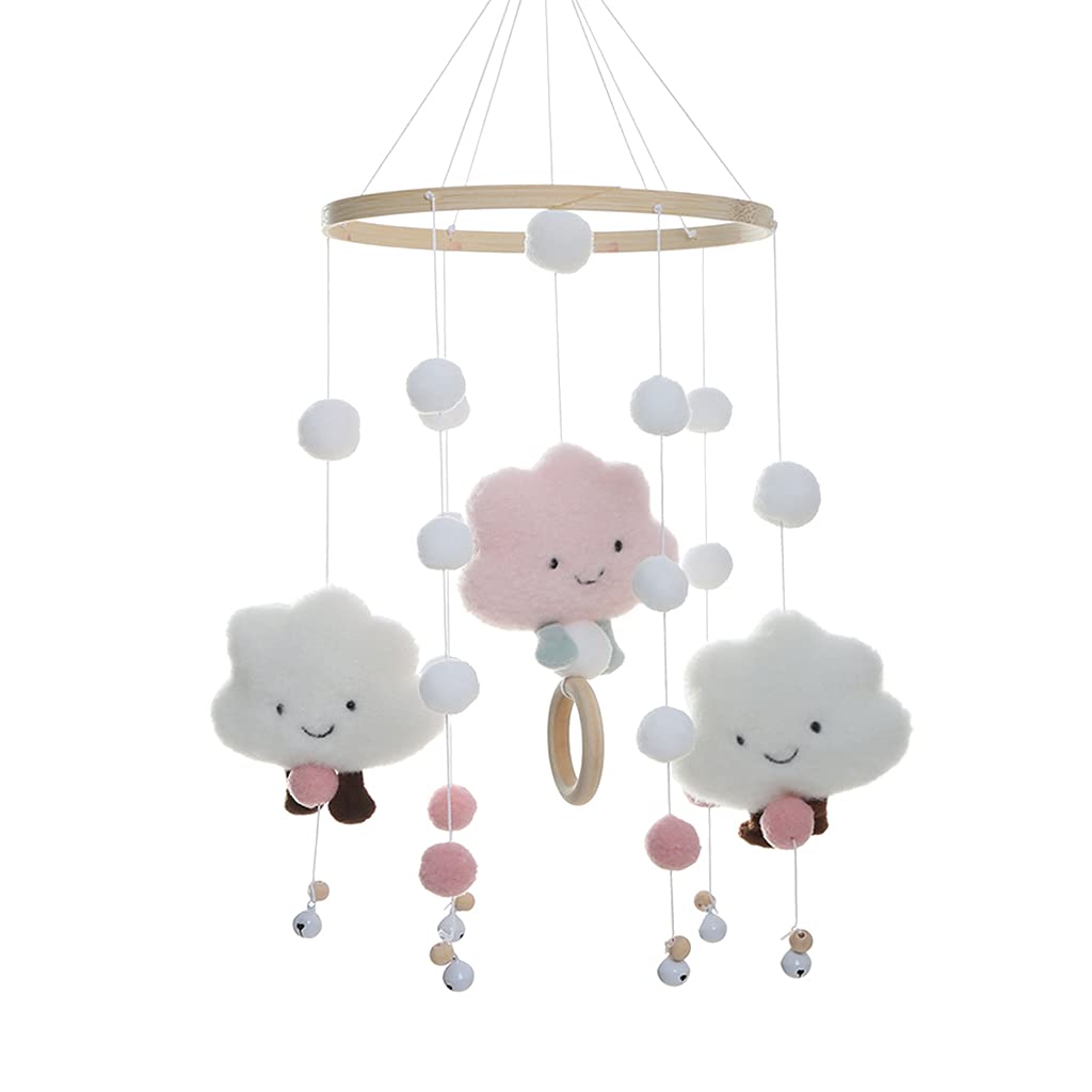Novelty Baby Bed Rotating Hanging Ornament Sensory Decoration Clouds Chimes Rattle Pendant