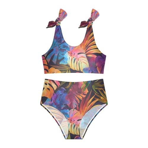 KLL Leaves Monstera Blots Girl 2 Piece Bikini Sets Quick-Dry Beach Swimsuit Swimsuit3