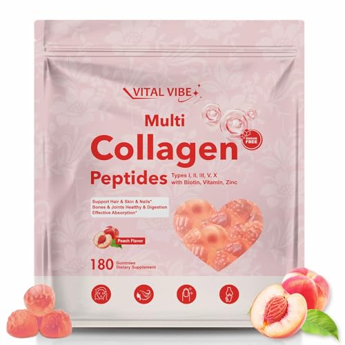 180 Marine Collagen Gummies 1500mg, Hydrolyzed Collagen Peptides ...