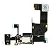 Johncase New OEM Original USB Charging Port Dock Connector Flex Cable + Microphone + Headphone Audio Jack Port Ribbon Replacement Part for iPhone 5 White