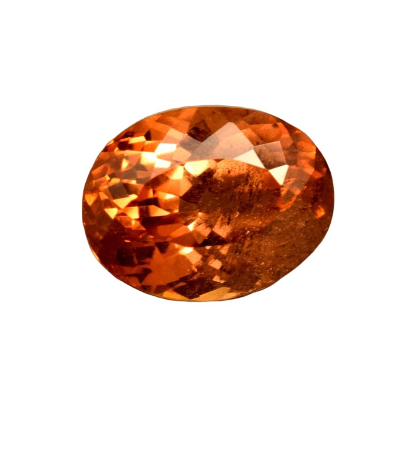 Saphir orange naturel ovale gemme 10x8x6mm pour fabrication bijoux bague collier