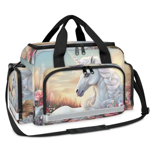 GzLeyigou First Aid Bags Empty, White Horse Emergency Bag First Aid Kit Multiple Compartment Kit Carrier On Call Trauma Bag For Paramedics Emergency Medical Supplies Kit