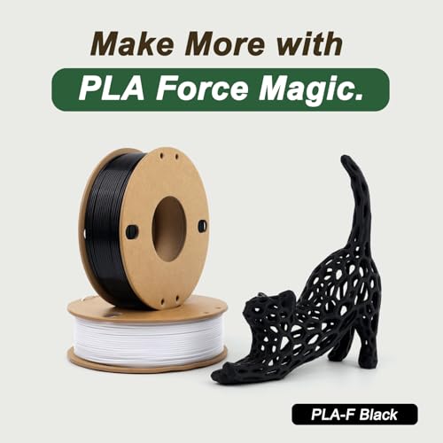 Image of Black Filament 250g, PLA Force 3D Printer Filament 1.75mm + /-0.03mm Accuracy, Black PLA Filament Cardboard Spool(0.55lb)