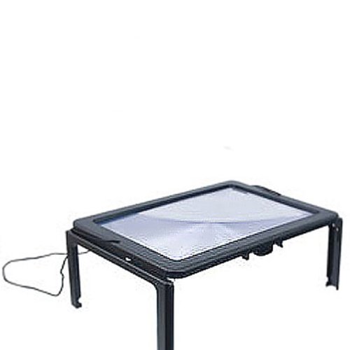 Wellys R 087592 Standvergrootglas met lichtvergroting, 23 x 16,5 cm, 3-voudig, zwart