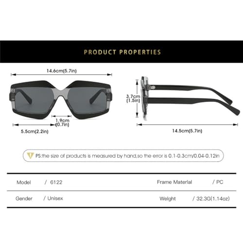 HMRGLMIE-Sunglasses Women Men Colorful Lens PC Frame Resin Metal Hinge Vintage Eyewear UV4003