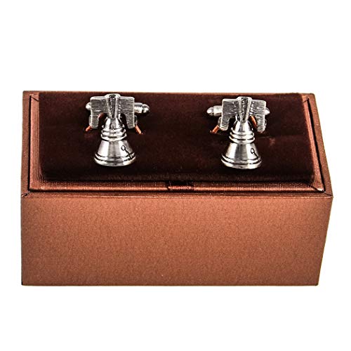 MRCUFF 4th of July Liberty Bell Pair Cufflinks in a Presentation Gift Box & Polishing Cloth2
