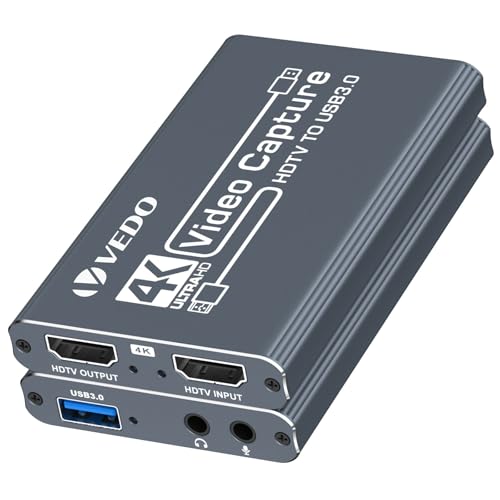 VEDO Placa de Captura de Vídeo 4K para USB 3.0