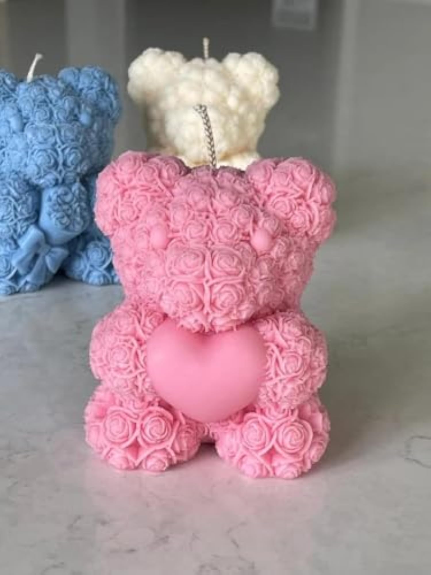 Teddy Bear Heart Candle Decorative Gift