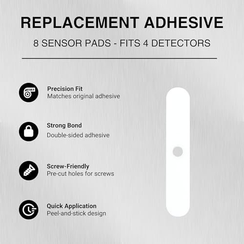 Image of Replacement Adhesive for Ring Motion Detectors - Strong Double-Sided Tape for Easy Installation (8 Pads for 4 Detectors)