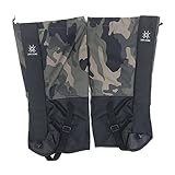  sharprepublic Polainas para las piernas Polainas para botas de nieve impermeables y ajustables para senderismo, caminar, cazar, escalar montañas y raquetas de nieve - Niño Camuflaje Verde