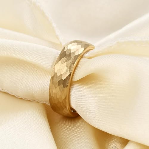 VQYSKO Hammered Tungsten Carbide Wedding Band Ring for Men Women4