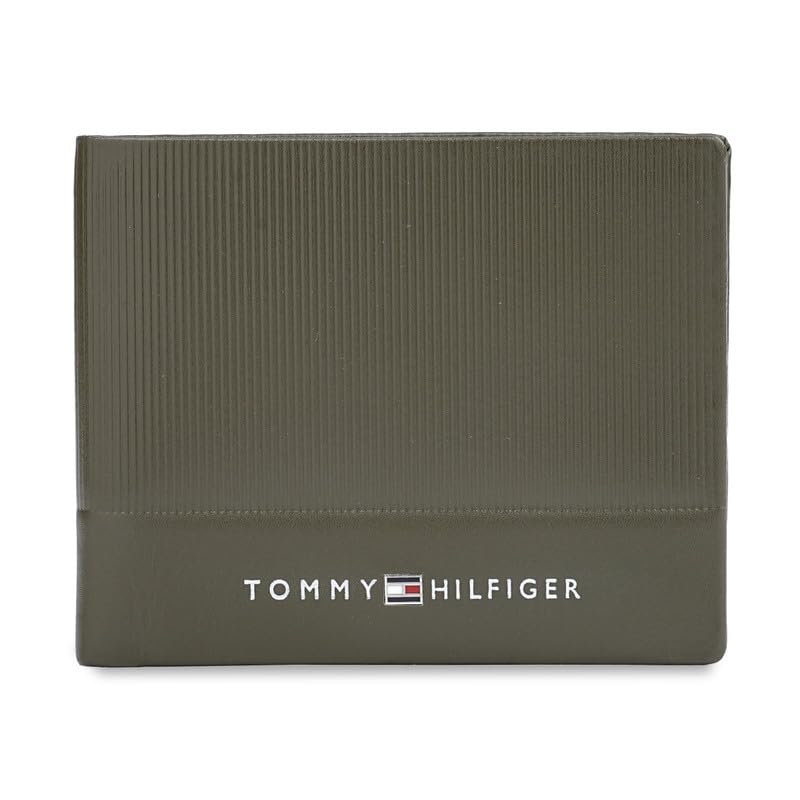 tommy hilfiger Men's Cuiaba Slimfold Wallet - Olive | Leather with Liner Texture | Ultra-Slim Minimalist Design | Stylish Purse for Men-picture-43