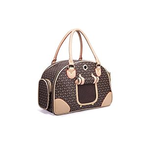 BELLAMORE GIFT Groß Transporttasche Hundebox Katzentasche Hundetasche für 2-4KG Hunde und Katzen Chihuahua 42cm*29cm*18cm (Brau)