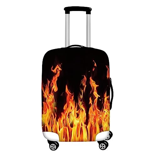 Forchrinse Burning Fire Print Travel Luggage Cover Men