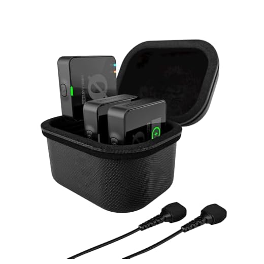 RØDE Système de microphone sans fil compact, Wireless PRO avec timecode, enregistrement sur carte 32 bits float, 2 microphones Lavalier et étui de charge intelligent pour la réalisation de films