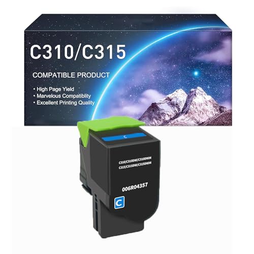 Toner Xerox C310 C315 cyan compatible anti trace pour resoudre les impressions pales