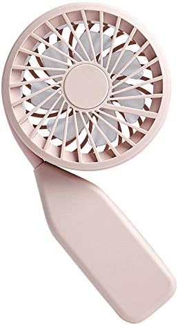 NP Portable USB Mini Handheld Neck Hanging Desktop Stretchable Fan USB Rechargeable for Home Outdoor (Color : Pink)
