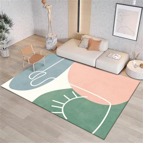 Tapis de chambre fille rose 200x260 doux et antidérapant