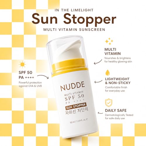 Image of Hydrating Fluid + Glow Booster | Multi Vitamin Sunscreen SPF 50 PA++++ | Broad Spectrum UVA /UVB Protection | No White Cast | Ultra Light Weight | 3% Niacinamide, Vitamin C, E & B5 | Korean Inspired Glow Sunscreen | In-Vivo & Dermatologically Tested | For All Skin Types | 50g