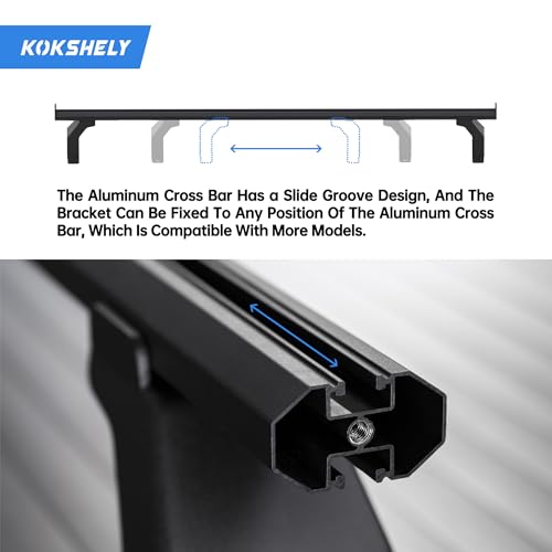 Image of 65.4'' Adjustable Truck Bed Rack Cross Bars(2-Pack) for Mid-Size Trucks, T-Slot Tonneau Cross Bars Compatible with Retractable Hard Tonneau Covers |Top Slide Mount Truck Bed Rack