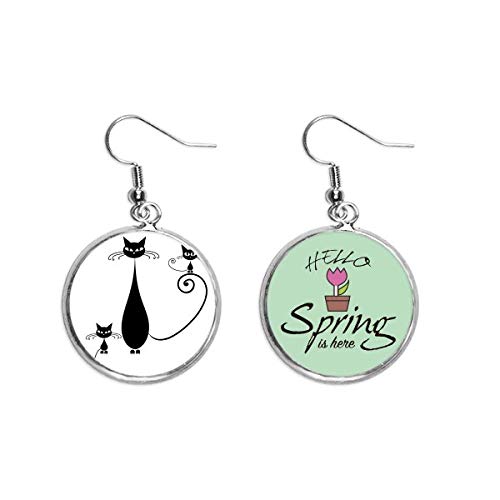 Pendientes de gato negro para Halloween joyas colgantes de animales