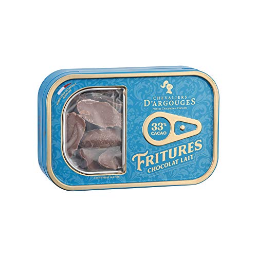Chevaliers d'Argouges Boîte sardine 90g garnie de fritures chocolat lait 33% pour Pâques