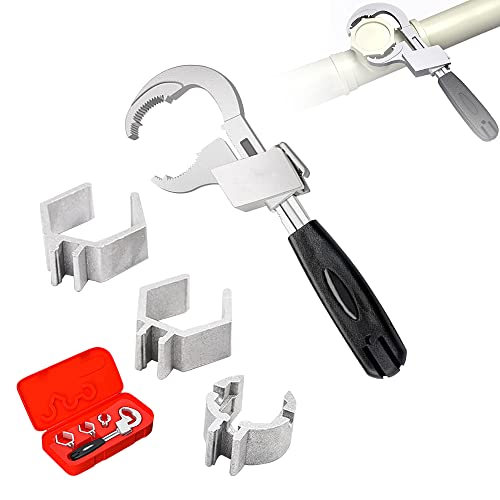 THATSRAD Multifunction Adjustable Double-ended Wrench Universal Adjustable Double-ended Wrench Multifunctional Universal Wrench Clé de Salle de Bain Multifonctionnelle Réglable avec 3 Têtes de Carte Cover