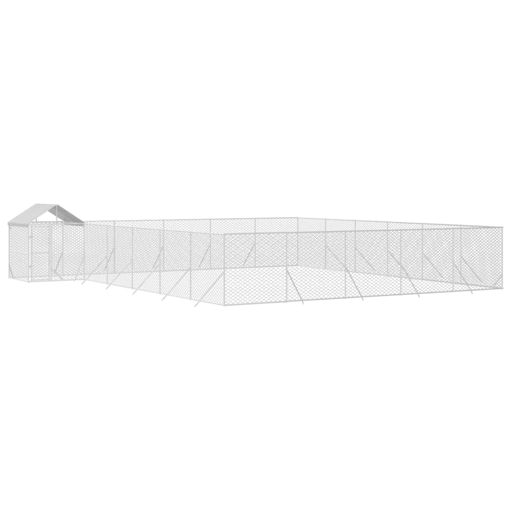 Zewnętrzna buda dla psów z dachem, 12 x 12 x 2,5 m, stal ocynkowana, dla szczeniaków, zwierząt domowych, bezpieczny kojec