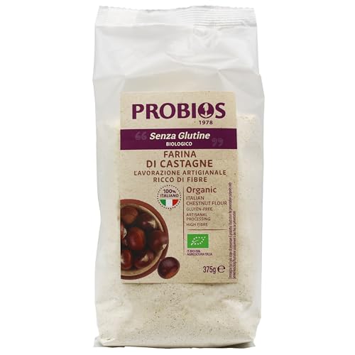 Probios Farina di Castagne Biologica - Naturale e Senza Glutine - Ricca di Fibre - 375 g