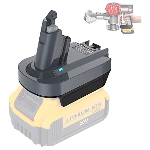 Adapter for V6 Battery, Converter for Dewalt 20V MAX Battery DCB204 DCB205 to Replacement for Dyson V6 DC58 DC59 DC61 DC62 SV04 SV09 Battery V6 Absolute/Motohead/Animal+/Mattress/Vacuum(only Adapter) Cover