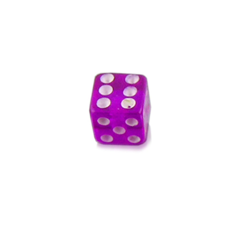 Straight Barbells 3MM UV Acrylic Dice Threaded for 16G(1.2MM)