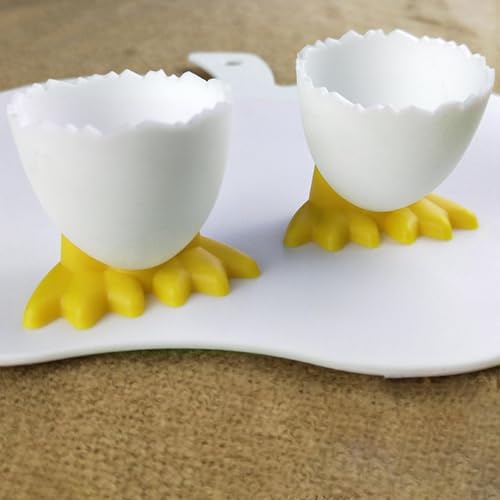 Eierbecher Eieröffner Set | Niedlicher Eierständerhalter | Runde Porzellan-Eierbecher | Lustiger Eiebecher | Für Das Weiche Oder Harte Frühstücksei Beim Brunch & Buffet - Leicht Zu Reinigen – Bild 7