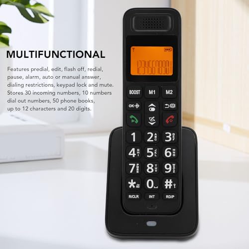 Teléfono inalámbrico con teclas grandes y pantalla retroiluminada miniatura 5