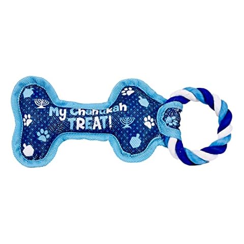 Rite Lite Hanukkah Bone Squeaky Dog Toy - Hanukkah Gifts for Dog Owners, Decorations, Goodie Bag Rewards Jewish Holiday Party Favors Toys Accessories Judaica Decor for All 8 Nights of Chanukah! Cover