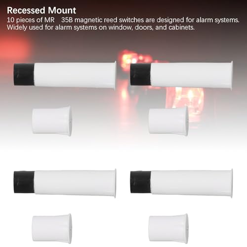 10 Conjuntos de Interruptores Magnéticos para Janelas de Portas, de Sensor Com Fio Embutido NC MR-35