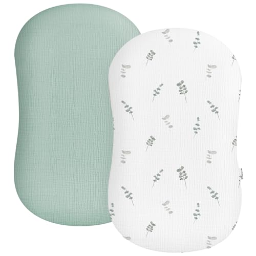 Image of Muslin Baby Lounger Cover 2 Pack, Soft Breathable Newborn Lounger Pillow Cover for Boys Girls Infant