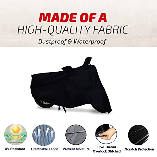 Image of Riderscart 100% Waterproof, Dustproof & UV Protection Bike Cover with Mirror Pocket and Storage Bag Body Covers for Bajaj Avenger 220 Street - Black
