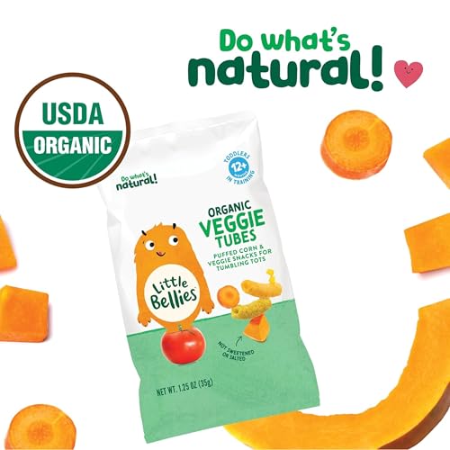 Little Bellies Organic Veggie Tubes Toddler Snack (Pack of 4 x 1.25 oz... - Image 3