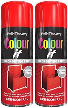 Classic Signature - 1 x All Purpose Crimson Red Aerosol Spray Paint 250ml Quick Drying Spray, Fast Dry and Excellent Coverage for Wood, Metal, Plastic and more