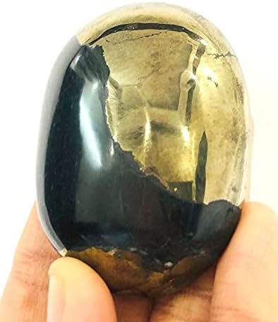 crystalmiracle Natural Golden Pyrite Oval Palm Stone Polished Gemstone Fool's Gold Crystal Healing Gift Meditation Psychic Energy Wellness Handcrafted - Image 4