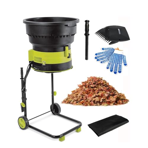 Trituradora Hojas Eléctrica Jardín, Trituradora Abono 2500 W, Trituradora Hojas Con Ruedas, Trituradora Eléctrica 8000 Rpm, Relación Trituración 17:1, Diámetro Embudo Abono 54 Cm,20mPowercord