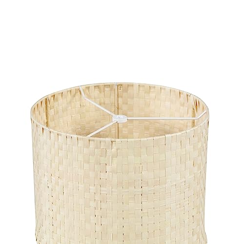 Image of Aspen Creative 31603, Drum Spider Lamp Shade, Natural Palm Leaf, 12 inch Top x 12 inch Bottom x 9 inch Height