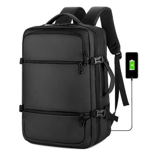 VMKLY - Mochila de Viagem Padrão, Resistente à Água para Notebook, Grande Capacidade para Bagagem de Mão, Preto